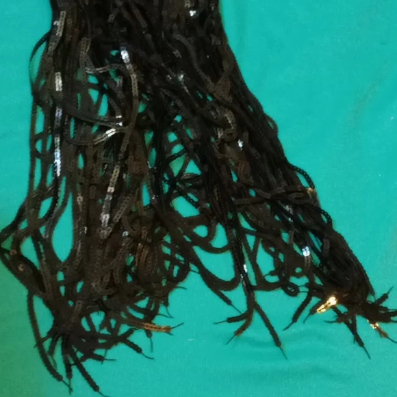 Love highlight black sequin, fringe pants, small - Picture 11 of 12